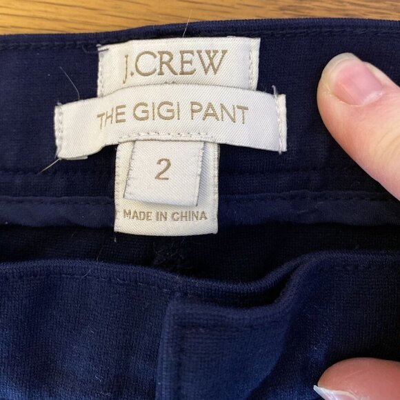 J.Crew The Gigi Pant Women 2 Navy Stretch Skinny Ponte Classic Minimalist Preppy - Picture 5 of 10